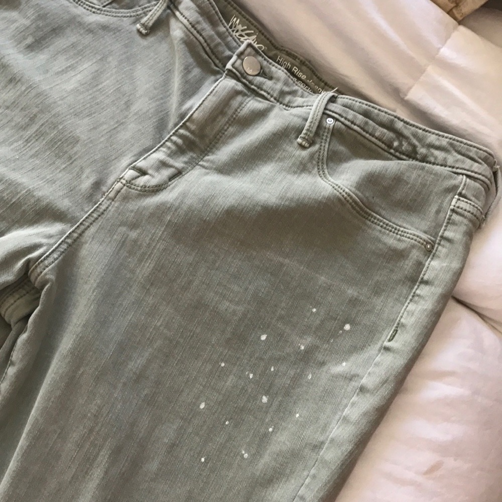 Massimo olive green distressed high waisted pant